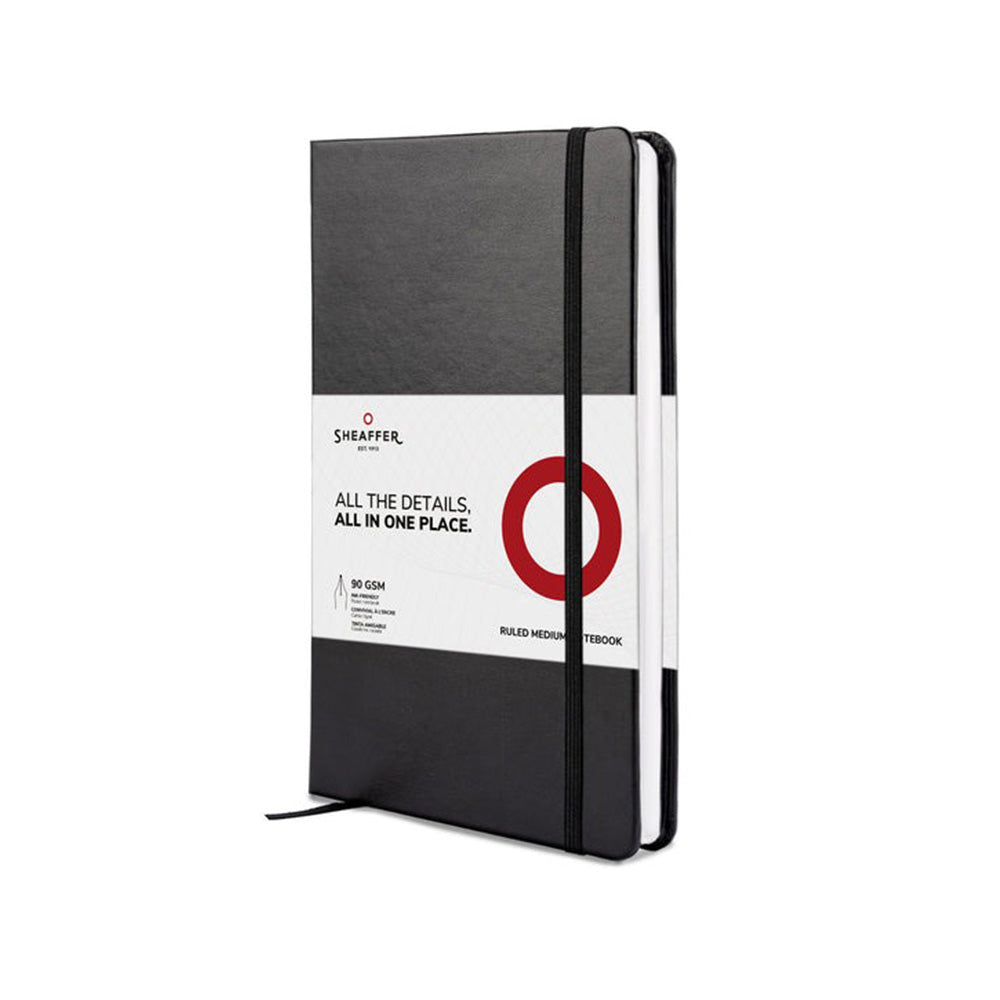 Sheaffer 100 Gift Set 9317 Matte Black with Chrome Trim Ballpoint Pen and Medium A5 Notebook
