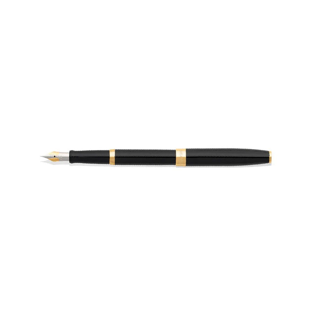 Sheaffer Sagaris E9471 Gloss Black with Gold Tone Trim Fountain Pen - Medium Nib