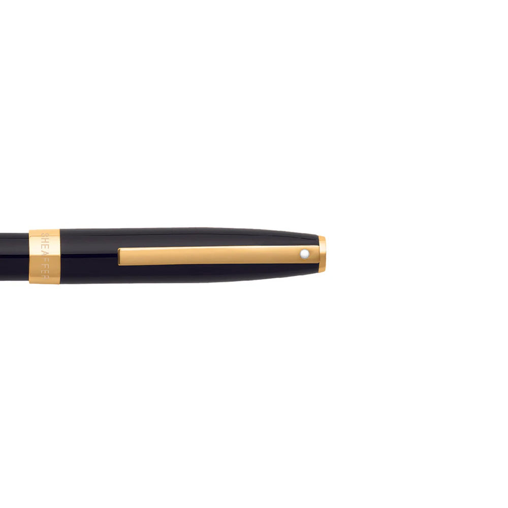 Sheaffer Sagaris E9471 Gloss Black with Gold Tone Trim Fountain Pen - Medium Nib