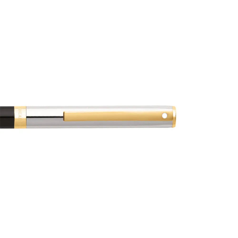 Sheaffer Sagaris 9475-K Glossy Black Barrel and Chrome Cap With Gold Tone Trim Ballpoint Pen