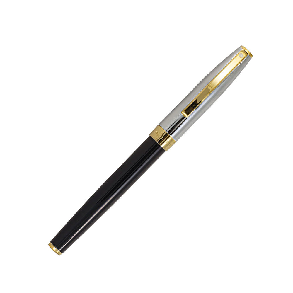 Sheaffer SAGARIS E9475 Gloss Black Barrel and Chrome Cap With Gold Tone Trim Rollerball Pen