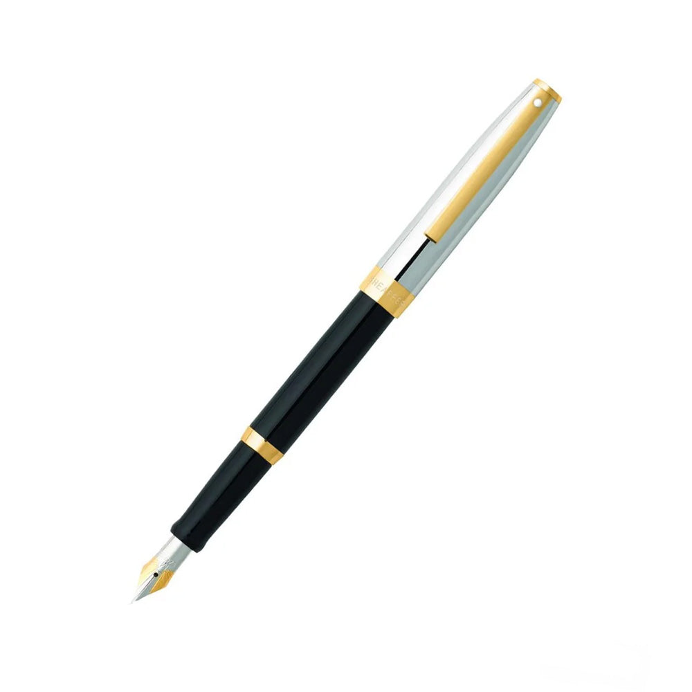 Sheaffer SAGARIS E9475 Gloss Black Barrel and Chrome Cap With Gold Tone Trim Fountain Pen - Medium Nib