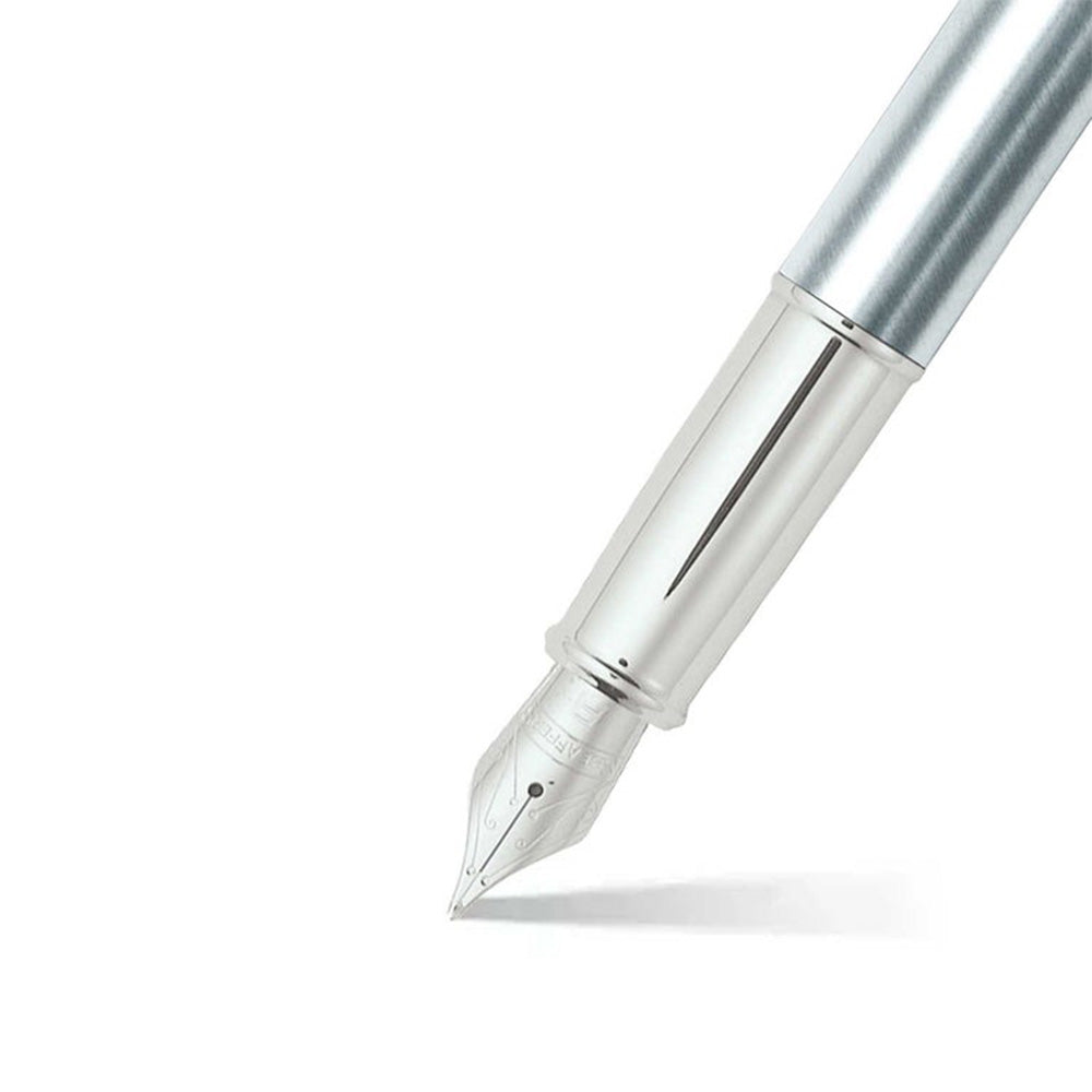 Sheaffer 100 Giftset E9306 Brushed Chrome with Chrome Trim Fountain Pen & Rollerball Pen