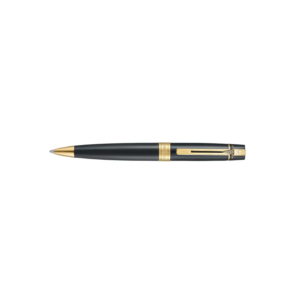 Sheaffer 300 E9325 Glossy Black with Gold-Tone Trim Ball Pen with Gold Doctor Emblem
