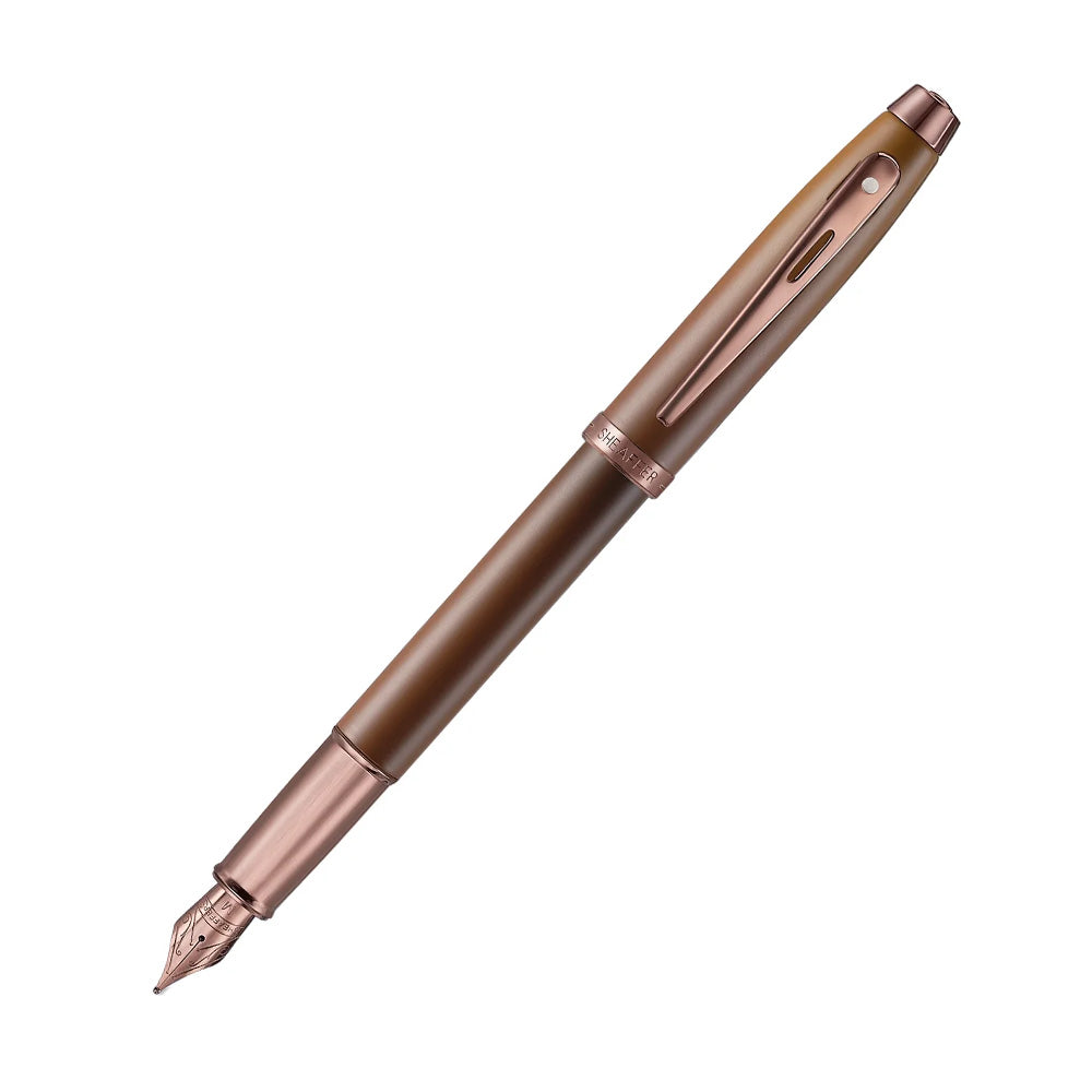 Sheaffer 100 9374 Coffee Edition Matt Brown with Regal Brown PVD Trims Fountain Pen - Fine Nib
