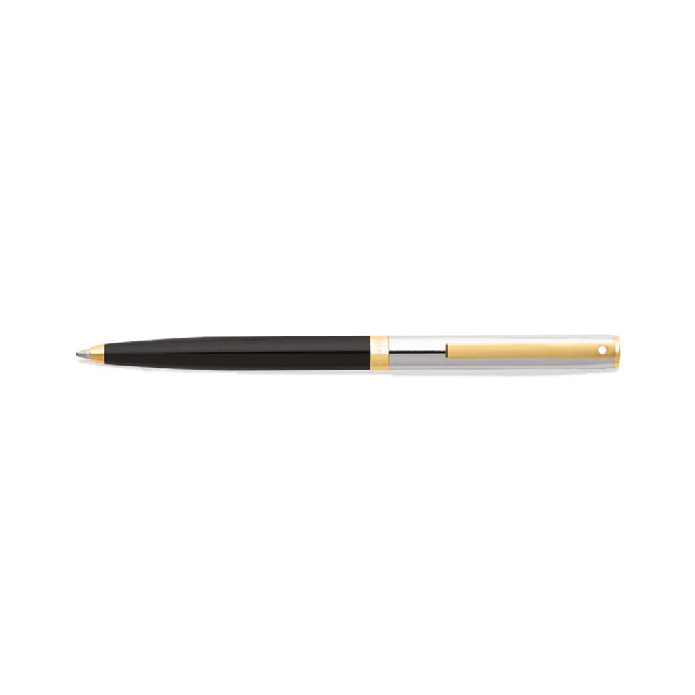 Sheaffer Sagaris E9475-K Gloss Black & Chrome Cap with Gold Tone Trim Ballpoint Pen