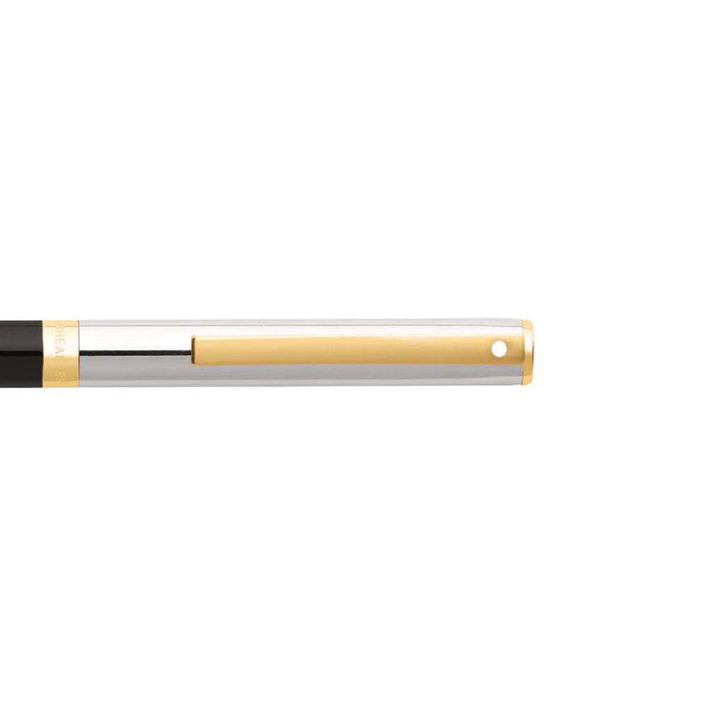 Sheaffer Sagaris E9475-K Gloss Black & Chrome Cap with Gold Tone Trim Ballpoint Pen