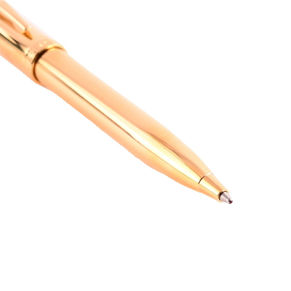 Sheaffer 100 E9372 PVD Gold with PVD Gold Trim Ballpoint Pen with Brilliant Diamond Embellishment