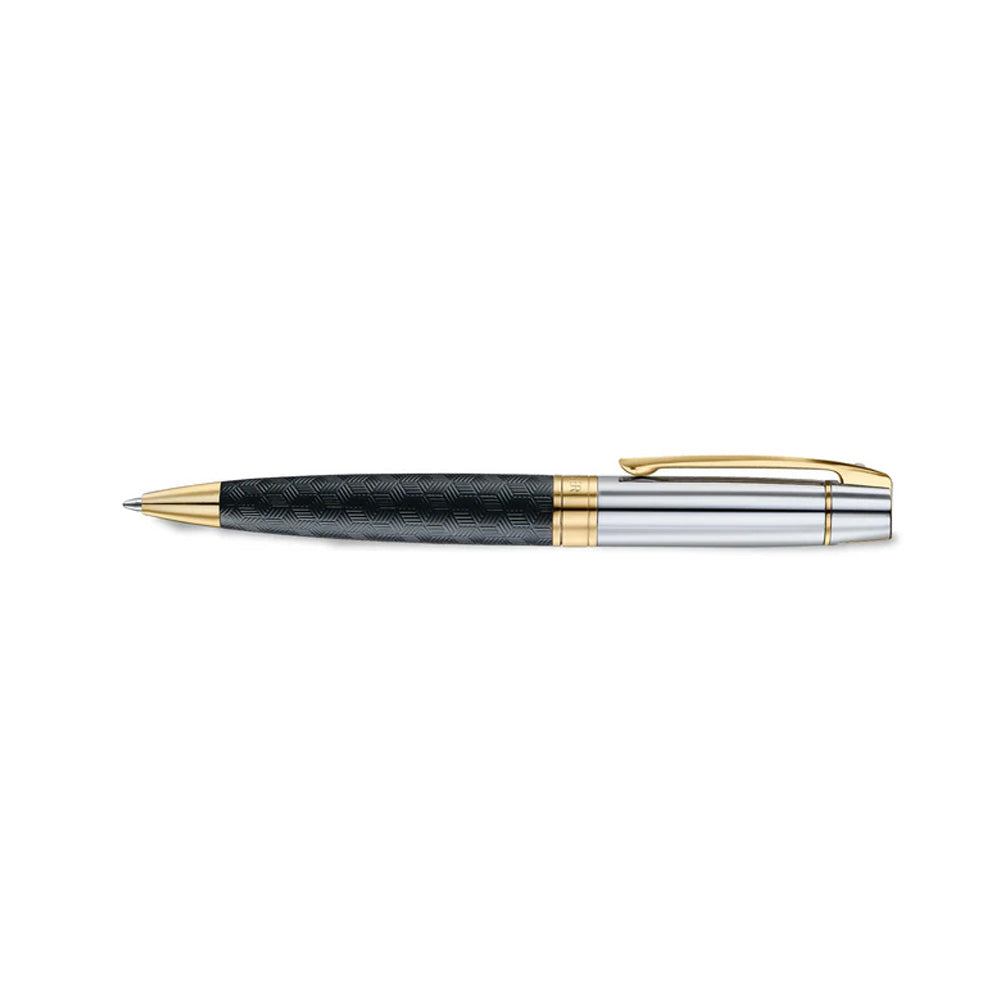 Sheaffer 300 9347 Engraved Black with Chrome Cap and Gold Trims Ballpoint Pen
