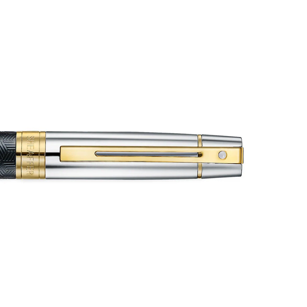 Sheaffer 300 9347 Engraved Black with Chrome Cap and Gold Trims Ballpoint Pen