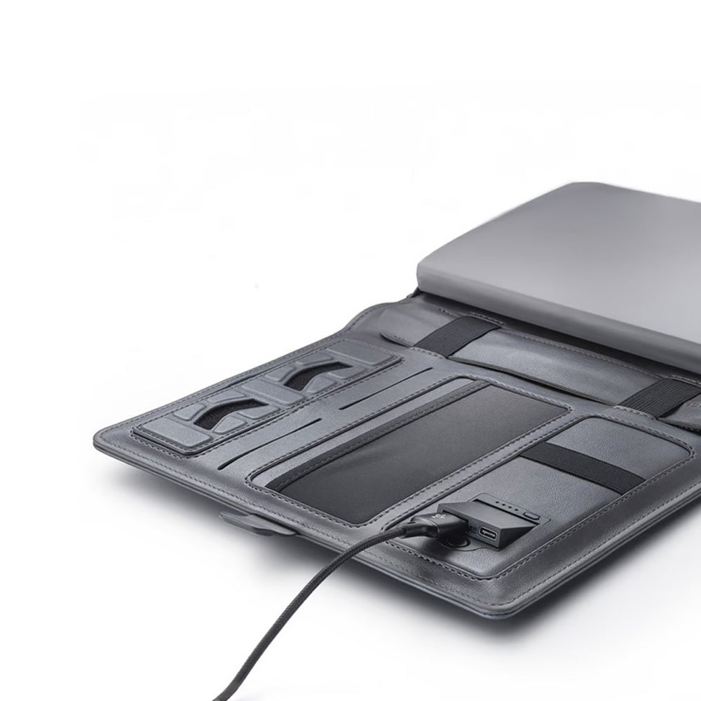 Sheaffer Grey Superbook Organizer with Wireless Powerbank 12000mAh
