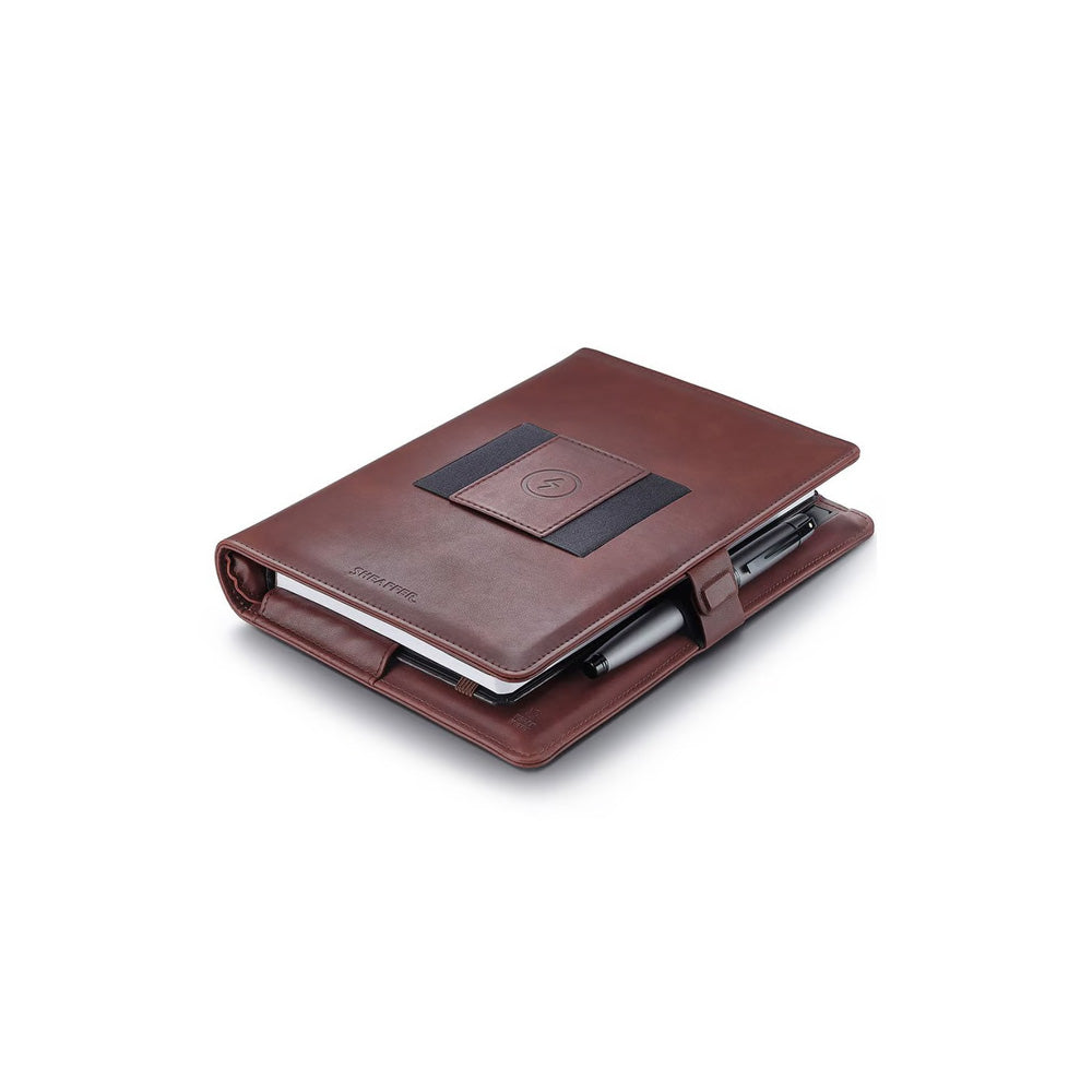 Sheaffer Brown Superbook Organizer with Wireless Powerbank 12000mAh