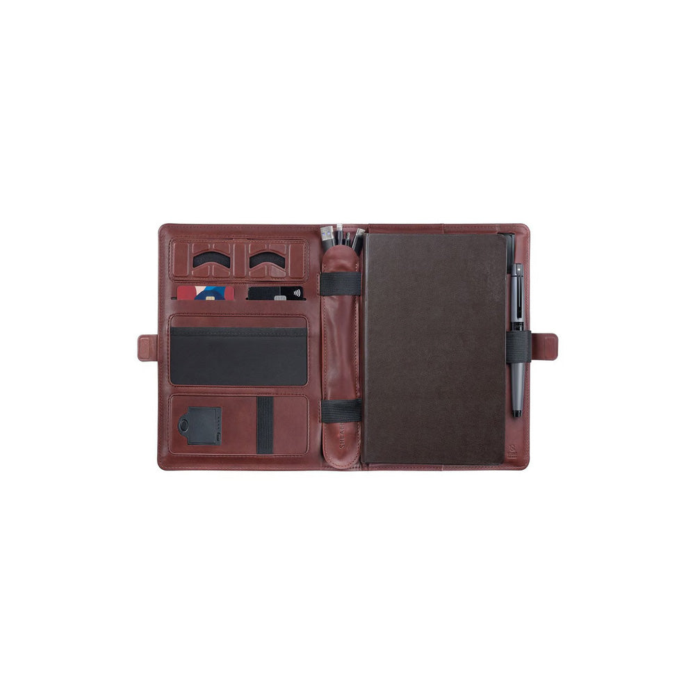 Sheaffer Brown Superbook Organizer with Wireless Powerbank 12000mAh