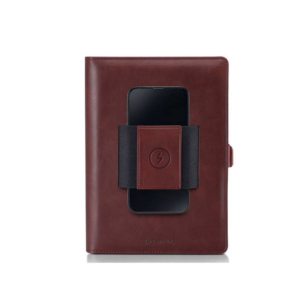 Sheaffer Brown Superbook Organizer with Wireless Powerbank 12000mAh