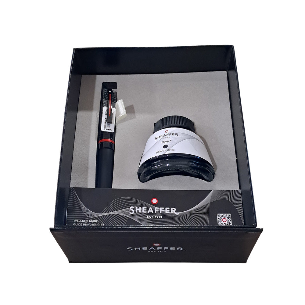 Sheaffer Gift Set ICON G9108 Matte Black With Glossy Black Trim FP M + Skrip Black Ink Bottle 50ml