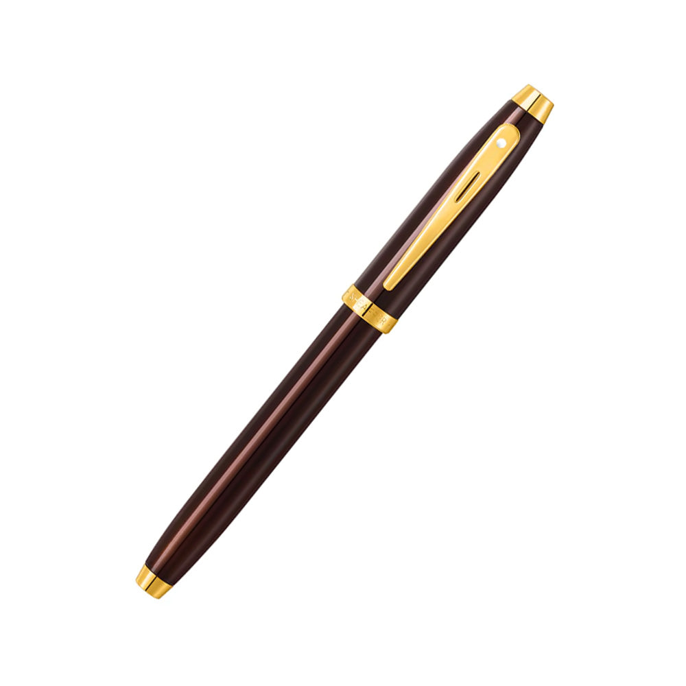 Sheaffer Giftset 100 G9370 Coffee Brown with PVD Gold-Tone Trim FP M + Skrip Black Ink Bottle 50ml