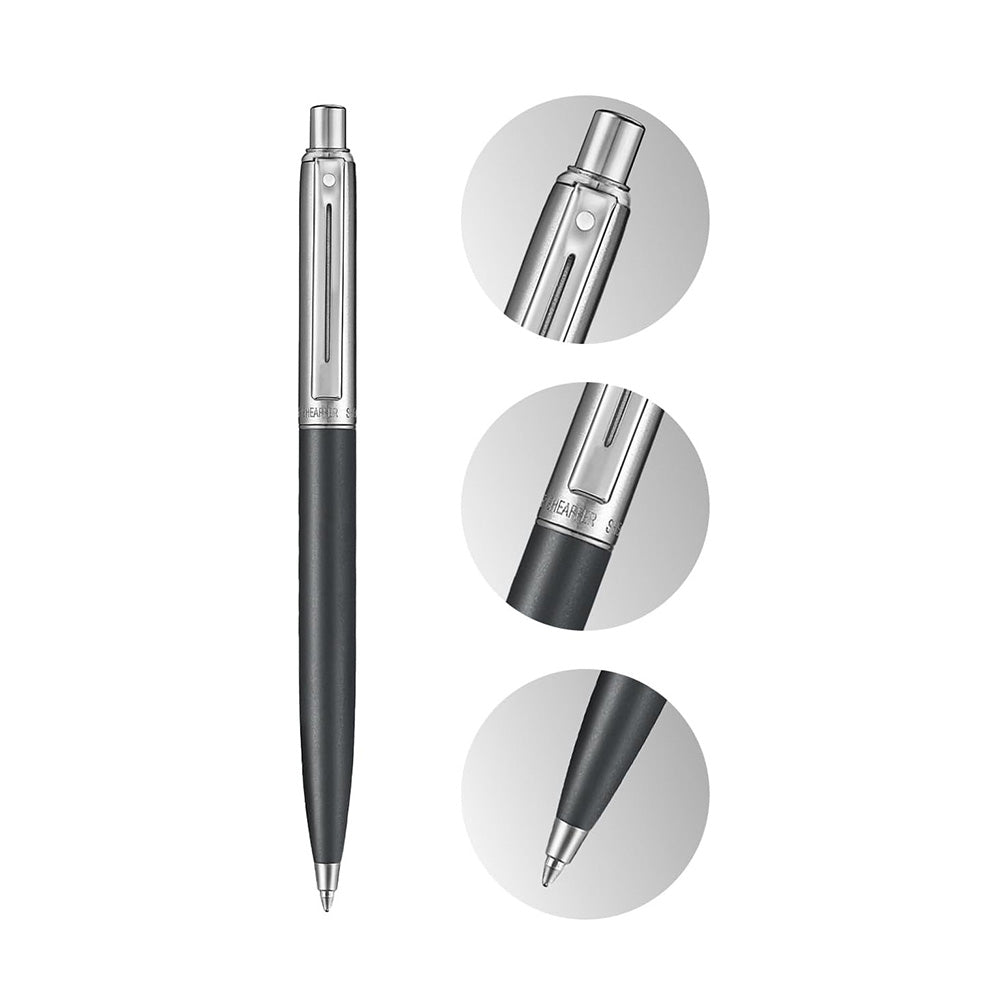Sheaffer Sentinel Metal E331 Matte Black Barrel and Chrome Cap with Chrome-Plated Trim Ballpoint Pen