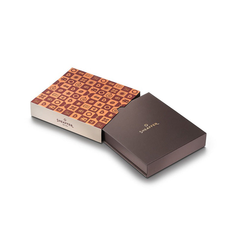 Sheaffer Giftset VFM G9428 Coffee Edition Matt Brown with Regal Brown PVD Trims Ball Pen and Credit Card Holder