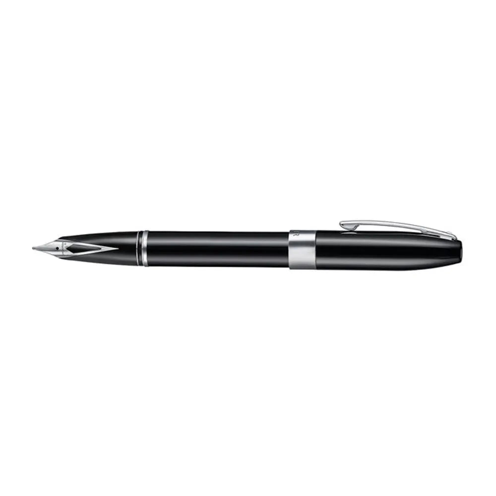 Sheaffer Legacy 9064 Glossy Black with Chrome-Plated Trim Fountain Pen - Inlaid Nib Medium Nib