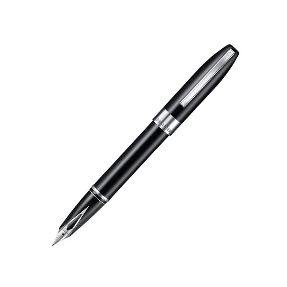 Sheaffer Legacy 9064 Glossy Black with Chrome-Plated Trim Fountain Pen - Inlaid Nib Medium Nib