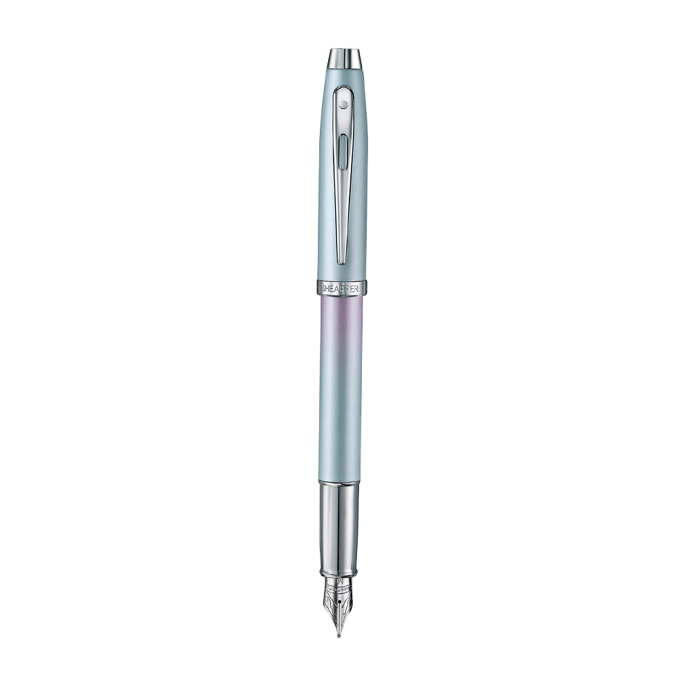 This fountain pen captures the essence of modern self-expression - fearless, fluid, and entirely original. With a vibrant pearlised gradient shifting from blue to pink and sleek chrome-plated trims, it's crafted for those who write their own rules. Engineered with Sheaffer's signature smoothness, the VFM Expression isn't just a pen, it's a statement of individuality in motion.