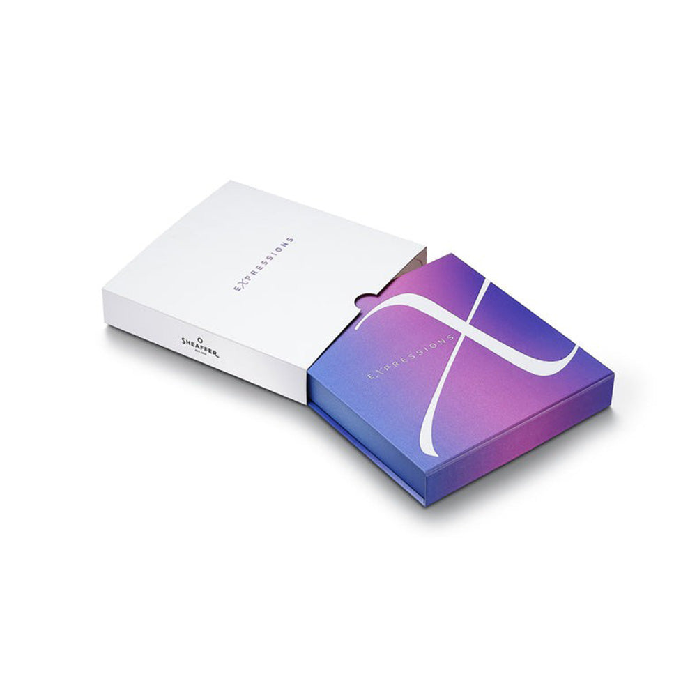 Sheaffer Giftset Expressions 100 E9376 Blue and Pink Pearlised Gradient with Chrome-plated Trims Ballpoint Pen and Small Notebook