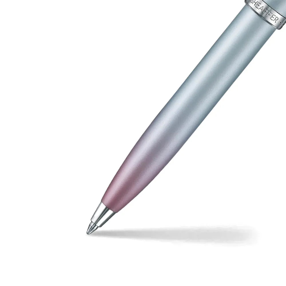 Sheaffer Giftset Expressions 100 9376 Blue and Pink Pearlised Gradient CT Ballpoint Pen with Genuine Leather Credit Card Holder