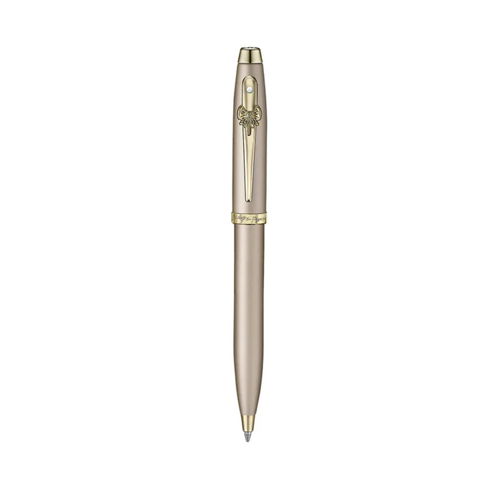 Sheaffer 100 Emily in Paris 9377 Champagne Gold with Champagne Gold Trims & Bow-Shaped Clip Emblem Ballpoint Pen