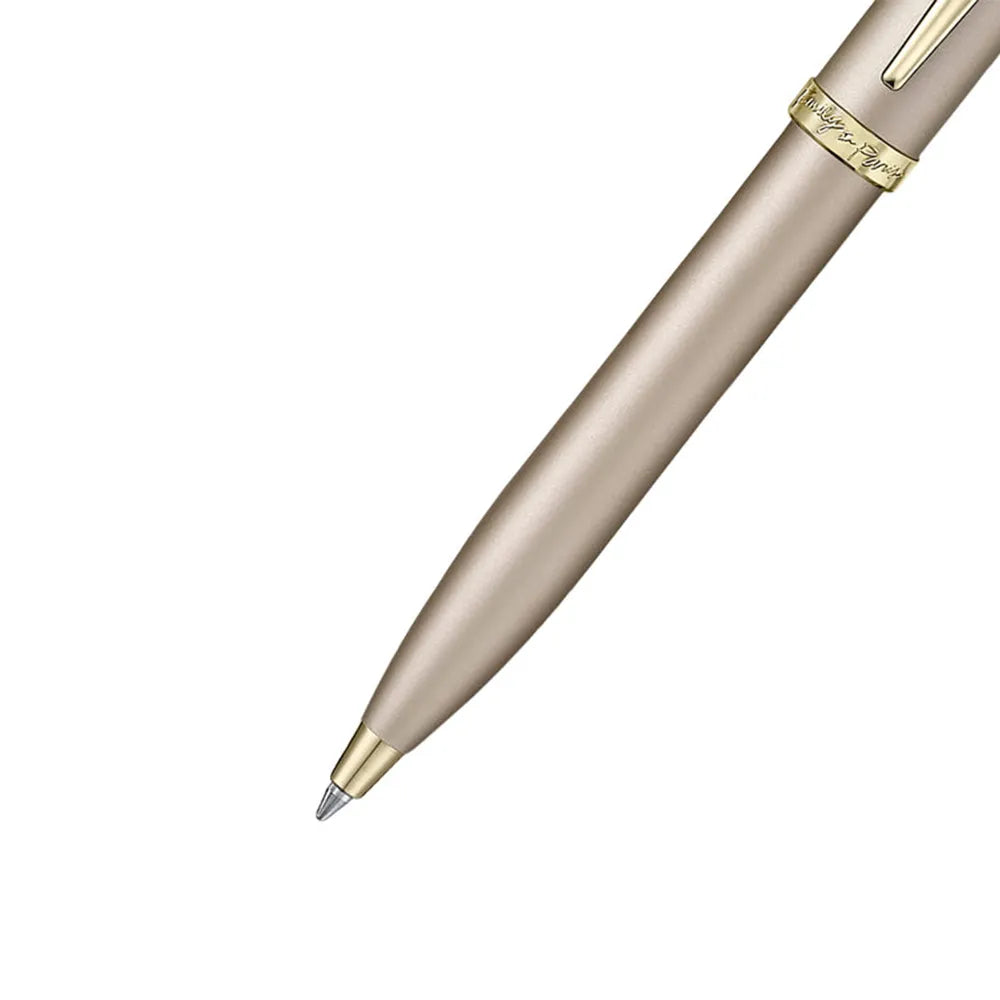 Sheaffer 100 Emily in Paris 9377 Champagne Gold with Champagne Gold Trims & Bow-Shaped Clip Emblem Ballpoint Pen