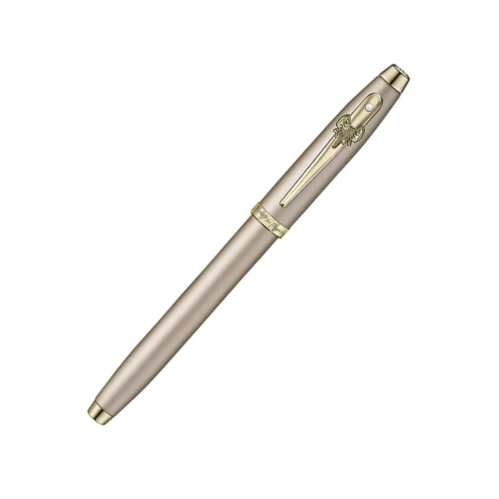 Sheaffer 100 Emily in Paris 9377 Champagne Gold Finish Body & Trims & Bow-Shaped Clip Emblem Rollerball Pen