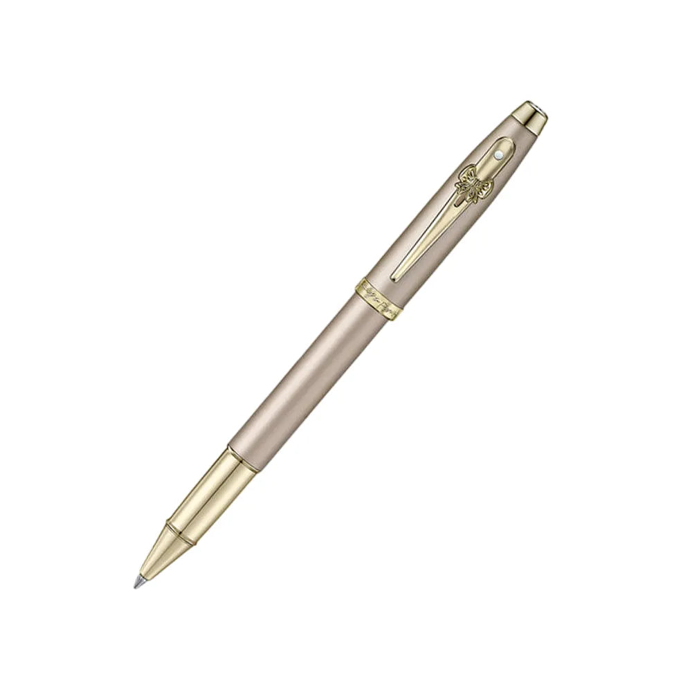 Sheaffer 100 Emily in Paris 9377 Champagne Gold Finish Body & Trims & Bow-Shaped Clip Emblem Rollerball Pen