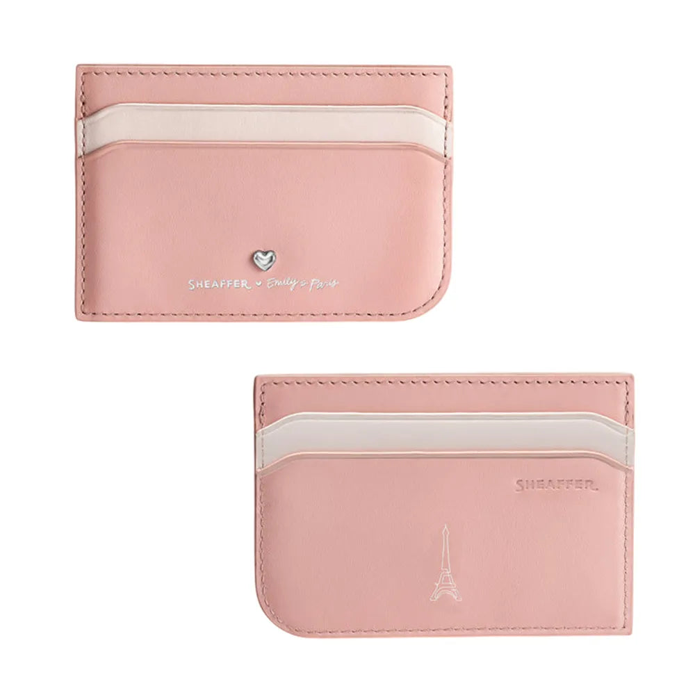 Sheaffer Giftset EIP Sentinel E321 Matt Pink Barrel with Chrome Cap & Trim Ball Pen and Dark Pink Credit Card Holder
