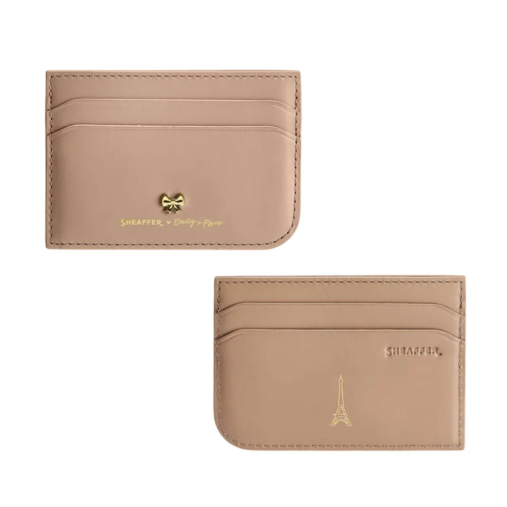 Sheaffer Giftset EIP 100 E9377 Champagne Gold with Champagne Gold Trims Ball Pen and Taupe Credit Card Holder