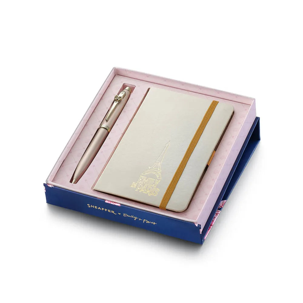 Sheaffer Giftset EIP 100 E9377 Champagne Gold with Champagne Gold Trims Ball Pen and Hardbound Small Notebook