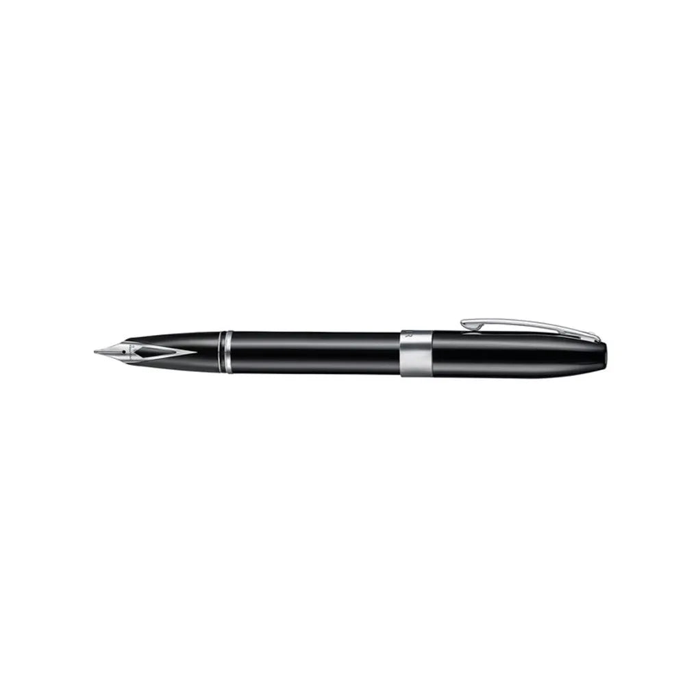 Sheaffer Legacy E9064 Glossy Black with Chrome-Plated Trim Fountain Pen - Inlaid Fine Nib
