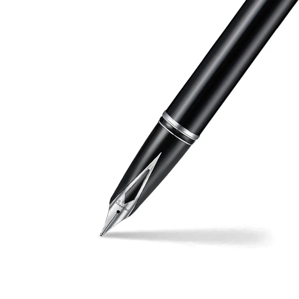 Sheaffer Legacy E9064 Glossy Black with Chrome-Plated Trim Fountain Pen - Inlaid Fine Nib