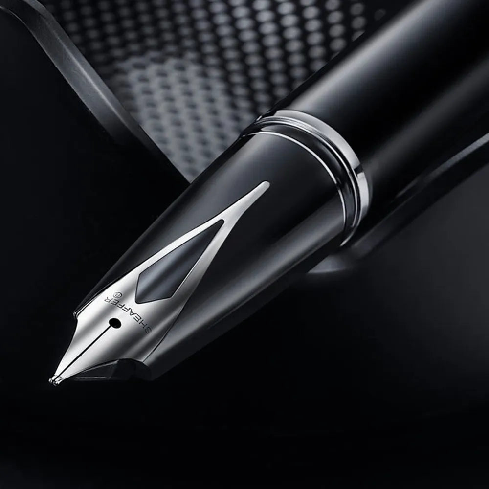 Sheaffer Legacy E9064 Glossy Black with Chrome-Plated Trim Fountain Pen - Inlaid Fine Nib