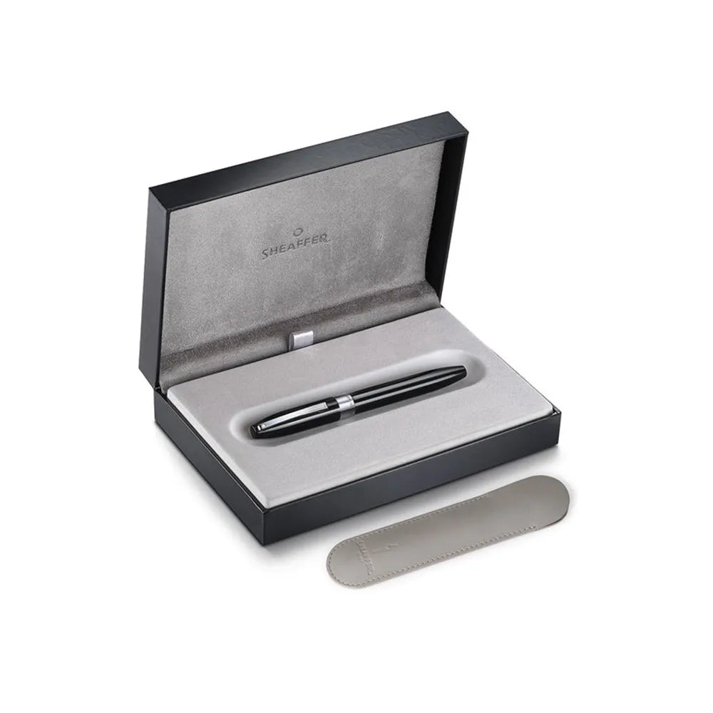 Sheaffer Legacy E9064 Glossy Black with Chrome-Plated Trim Fountain Pen - Inlaid Fine Nib