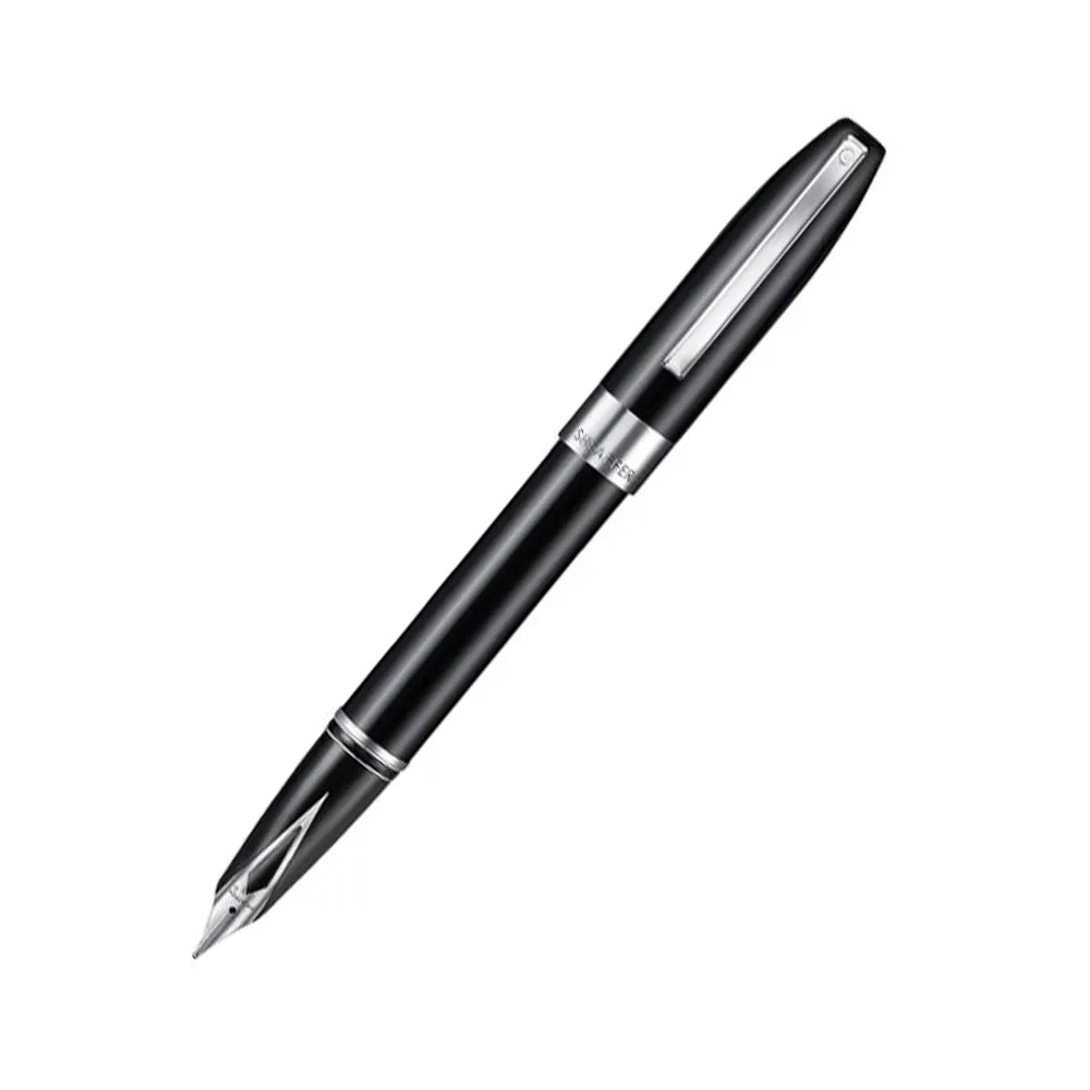 Sheaffer Legacy E9064 Glossy Black with Chrome-Plated Trim Fountain Pen - Inlaid Fine Nib