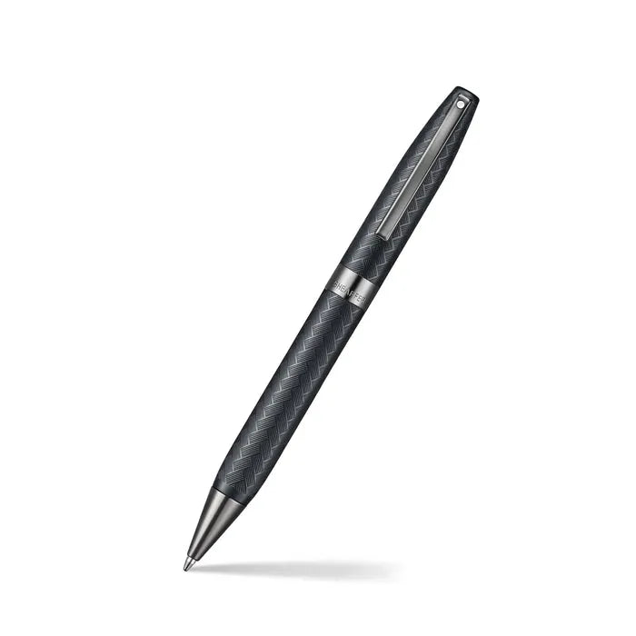 Sheaffer Legacy Chevron 9066 Matte Black with PVD Gunmetal Trim Ballpoint Pen