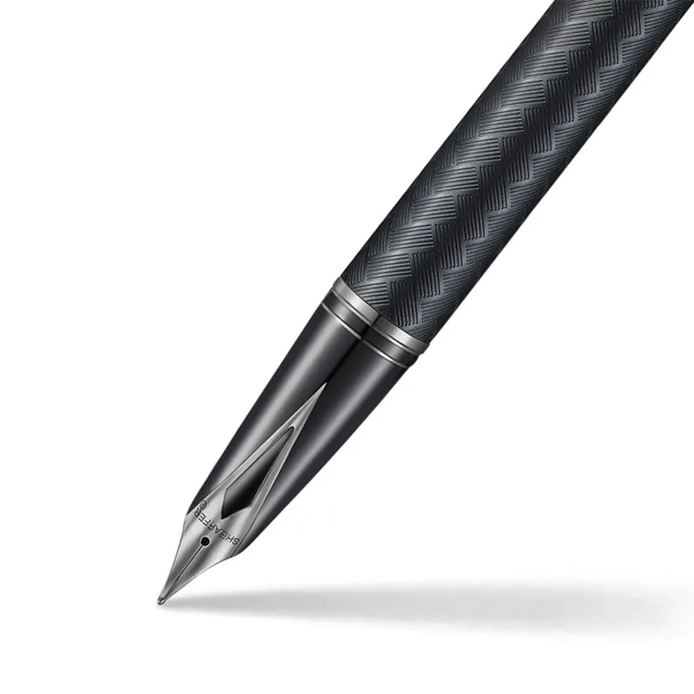 Sheaffer Legacy Chevron 9066 Matte Black with PVD Gunmetal Trims Fountain Pen - Inlaid Nib
