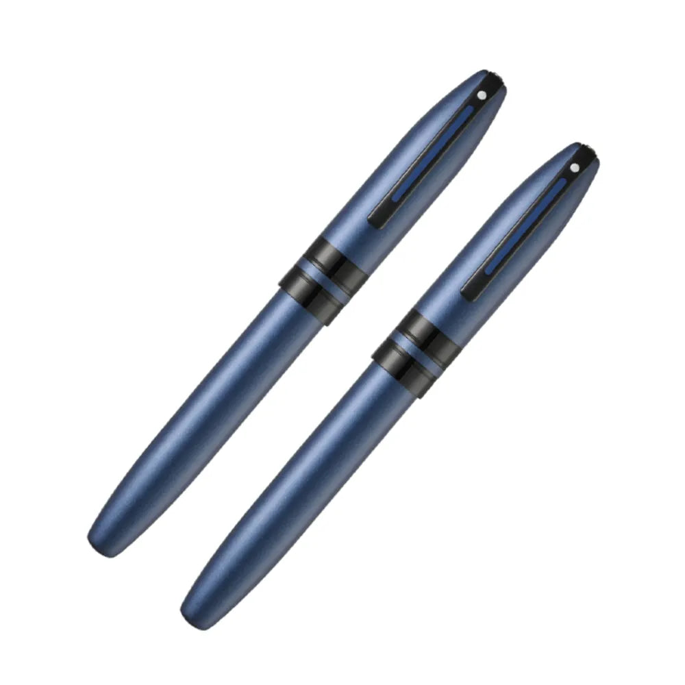 Sheaffer Icon E9110 Metallic Blue Lacquer with Polished Black PVD Trim Rollerball + Rollerball Pen Set