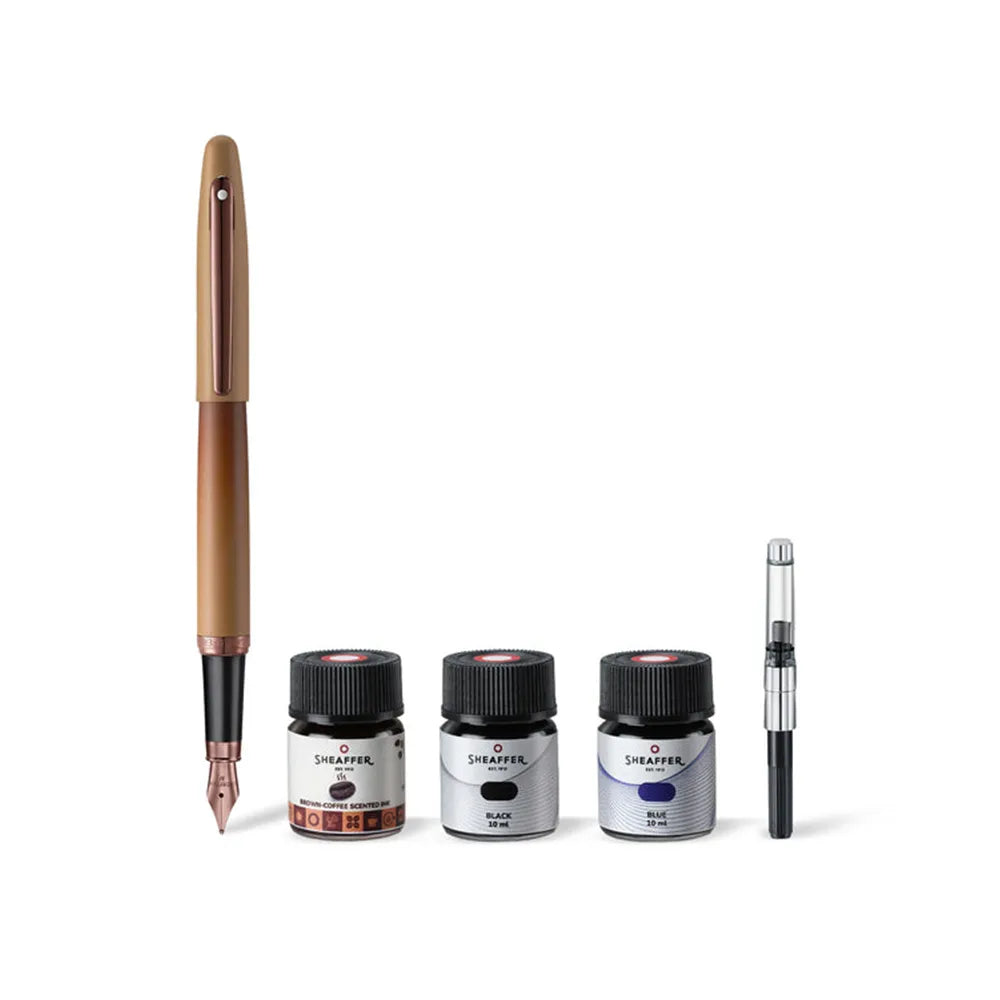 Sheaffer VFM G9428 Coffee Edition Fountain Pen with 3 Inks Vials Gift Set