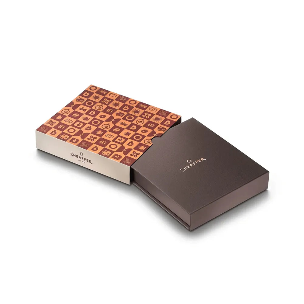 Sheaffer Giftset VFM G9428 Coffee Edition Matt Brown with Regal Brown PVD Trims Fountain Pen with Coffee Pen Pouch